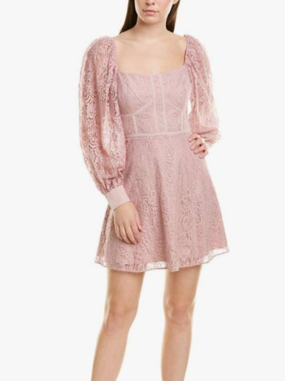 Keepsake The Label Sense Lace Mini Dress - Dusty Lilac Purple - XS